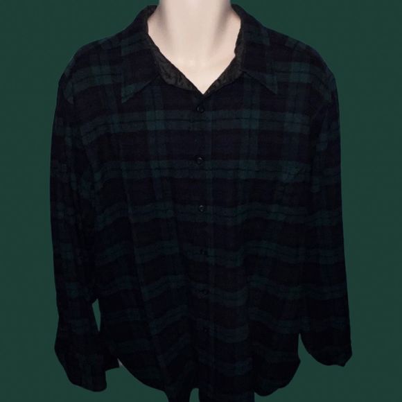 Vintage 1970s-80s Pendleton Blackwatch Tartan Plaid Wool Board Shirt Flannel - X - Picture 2 of 5